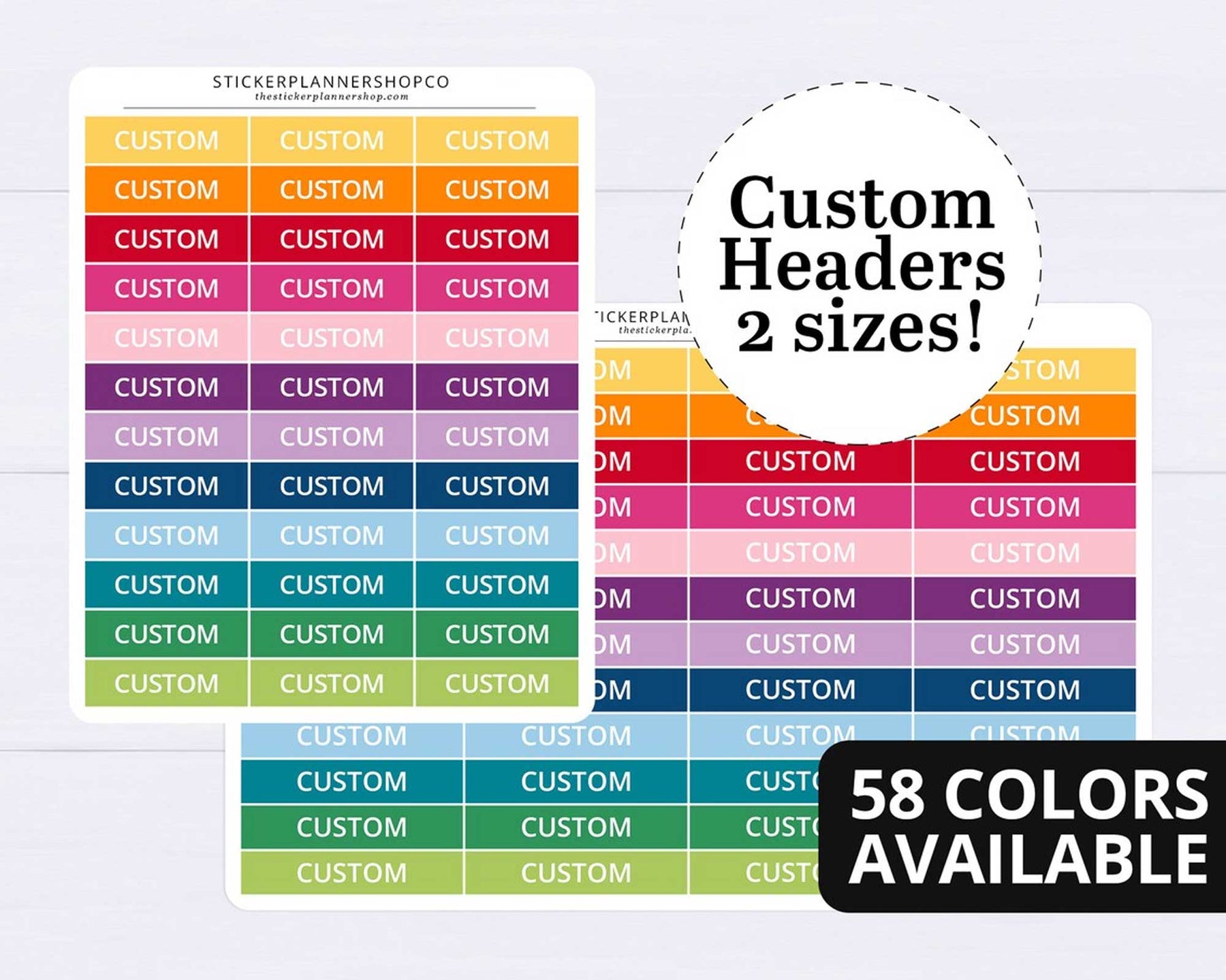 Tittle Header Sticker Custom header planner sticker – The Sticker Planner Shop