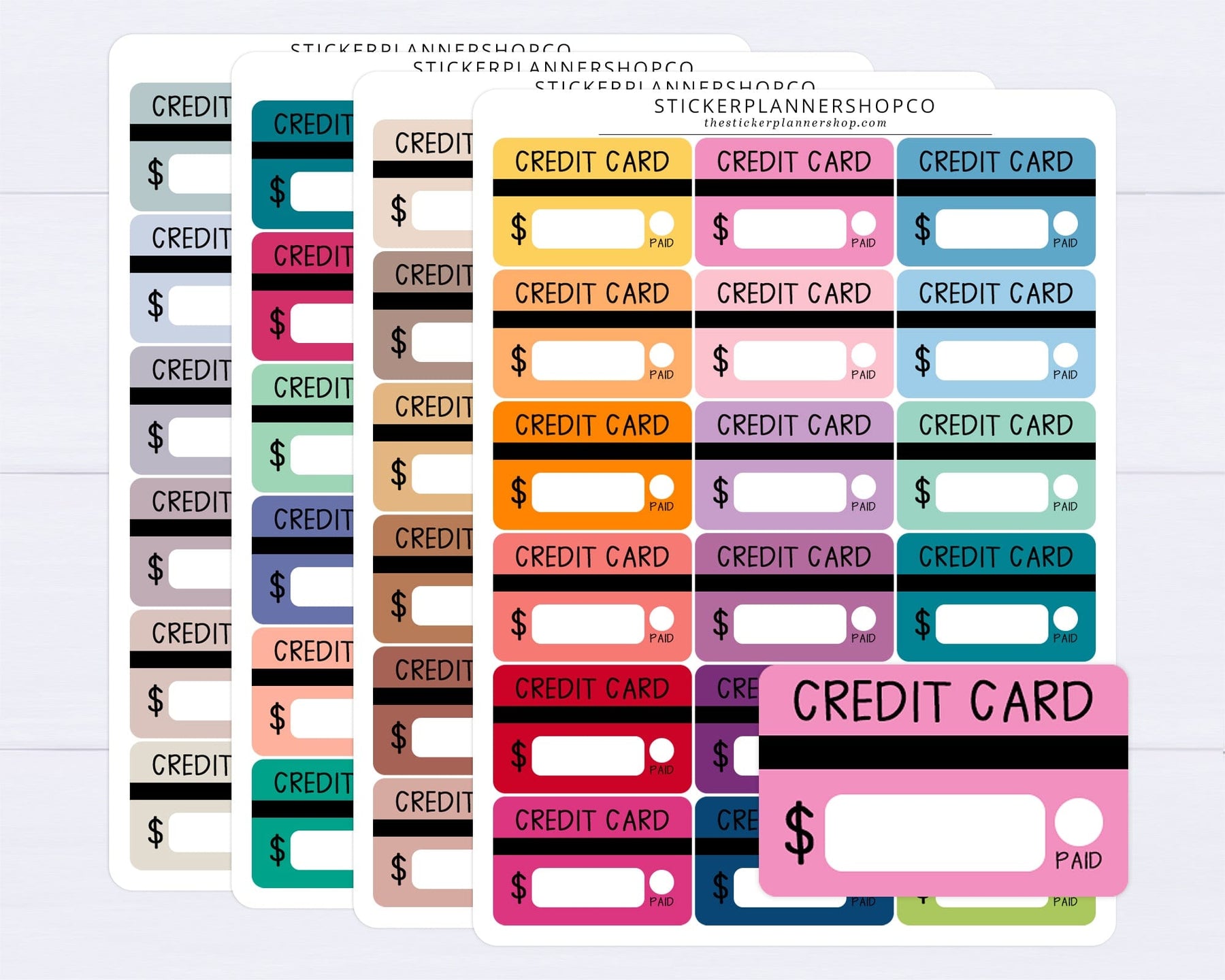 Credit Invoice Sticker Credit Card Bill Due Stickers – The Sticker Planner Shop