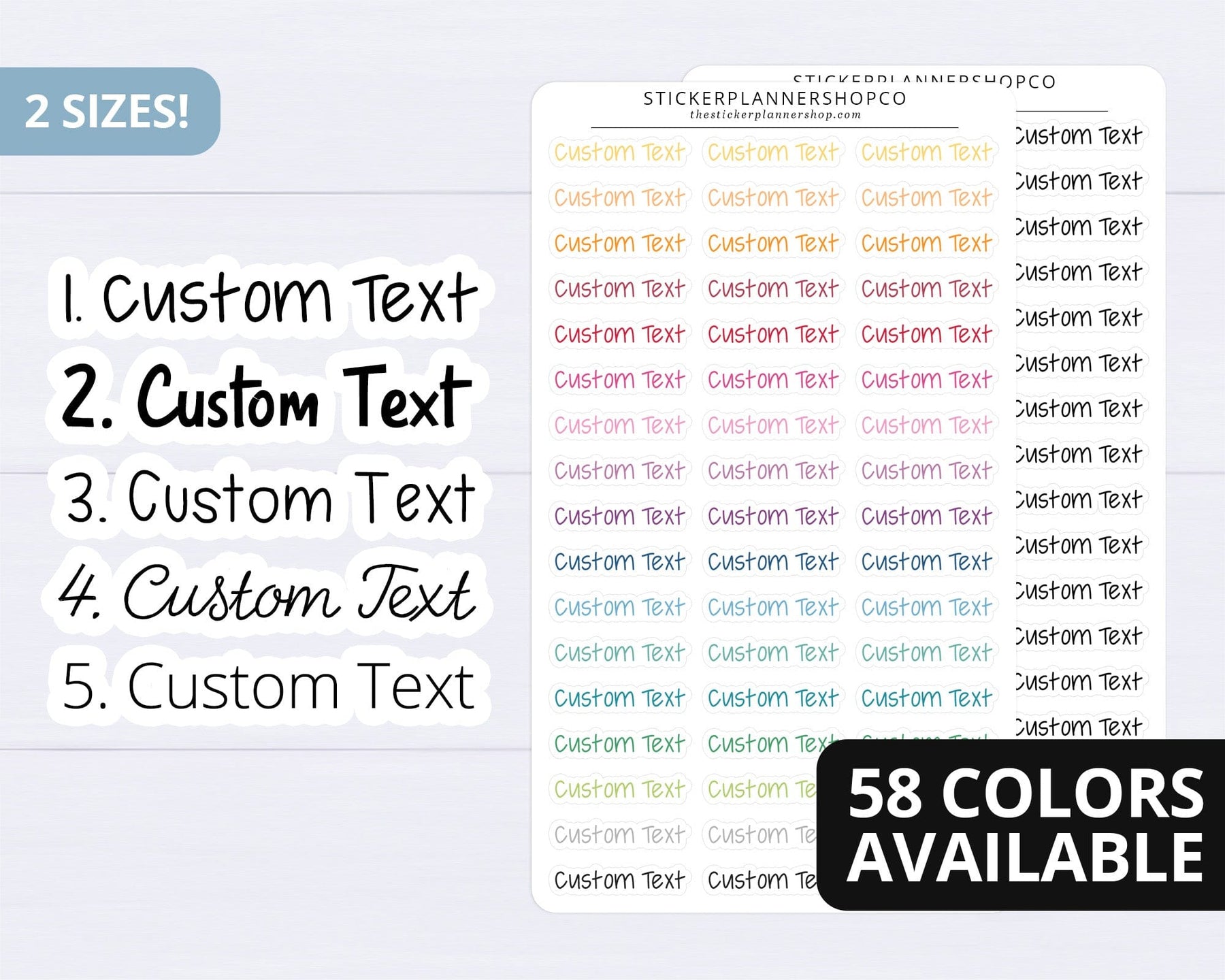 Custom Text Stickers – The Sticker Planner Shop