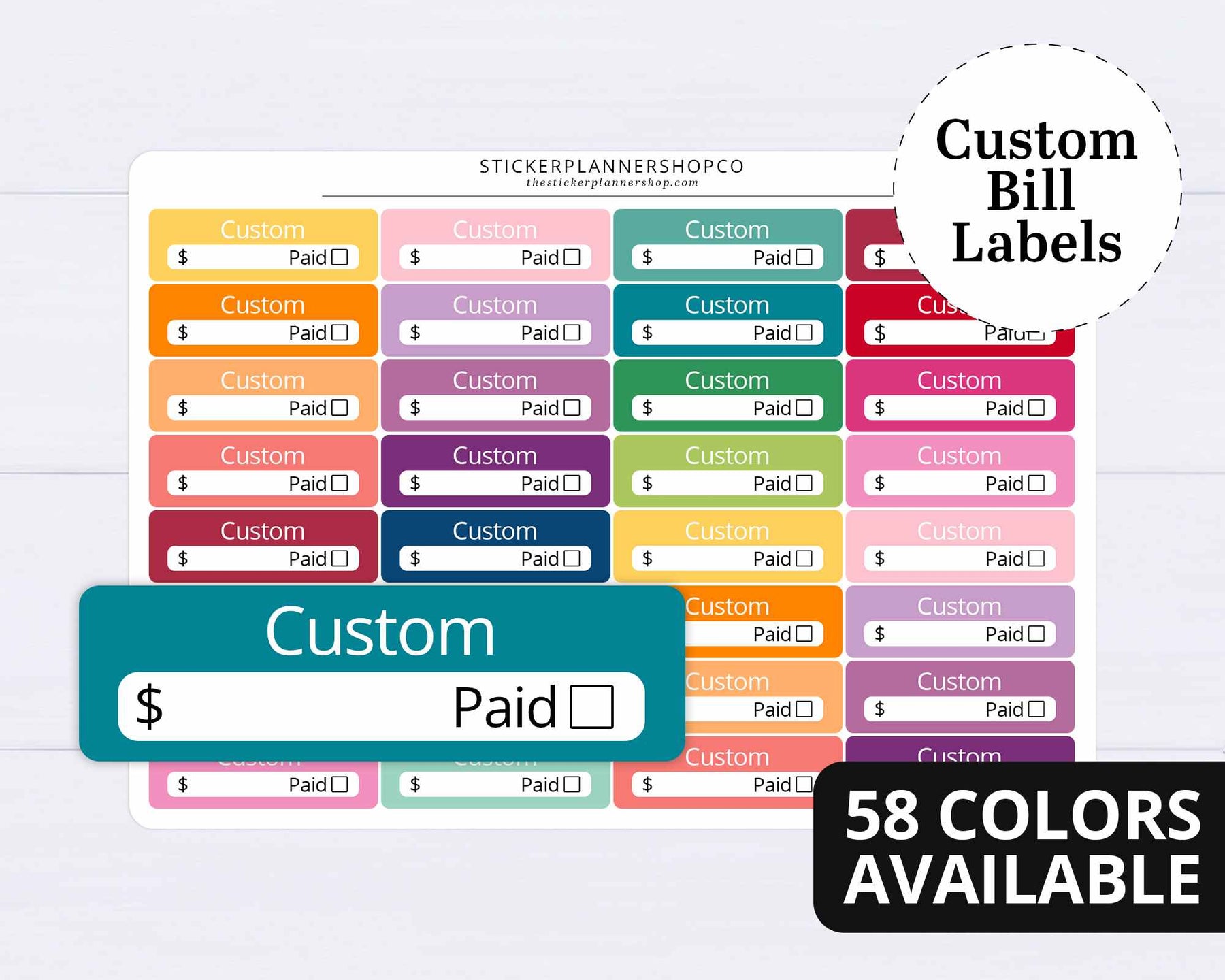 Bill Sticker Custom Bill Due Stickers – The Sticker Planner Shop