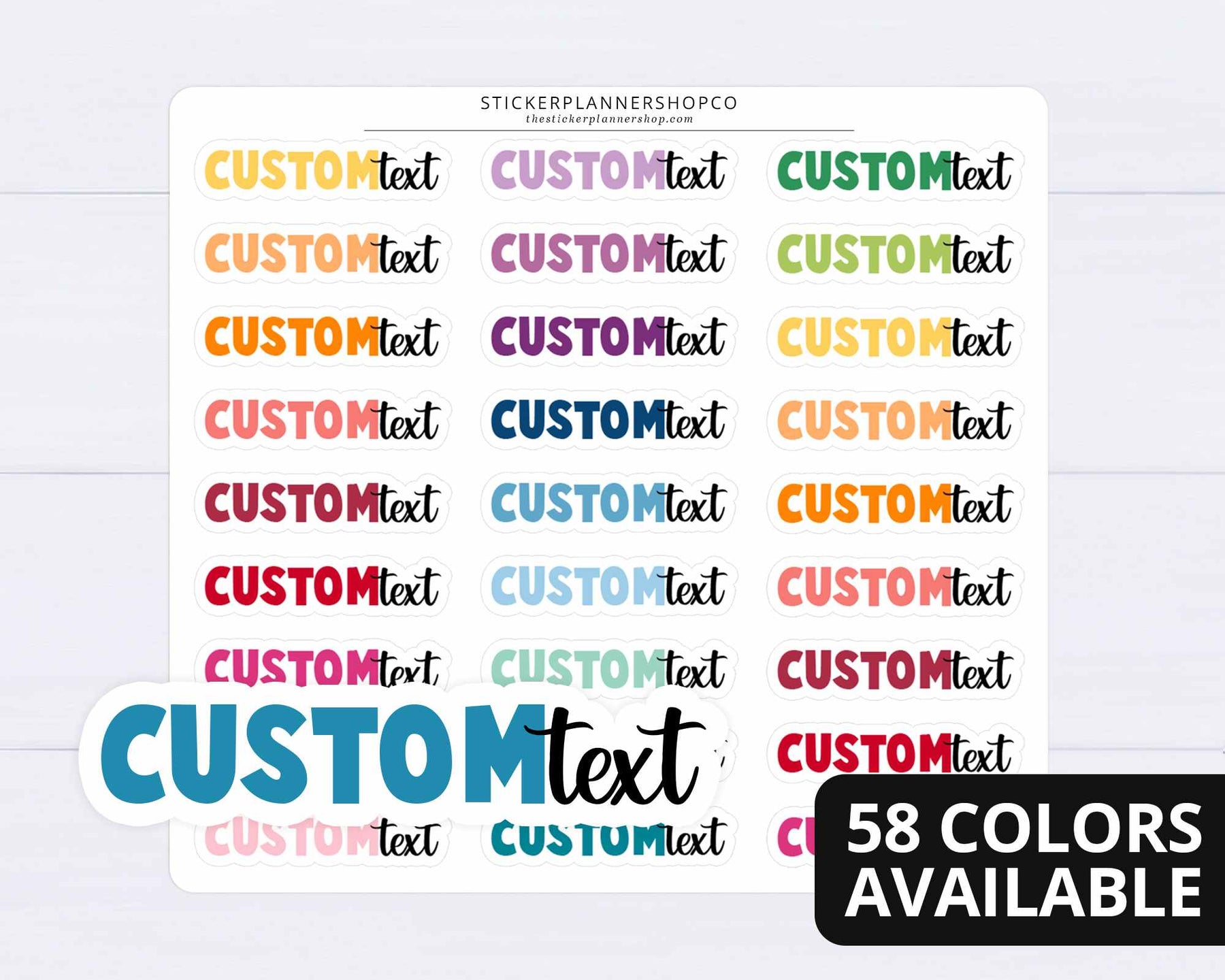 Custom 2 Word Stickers – The Sticker Planner Shop