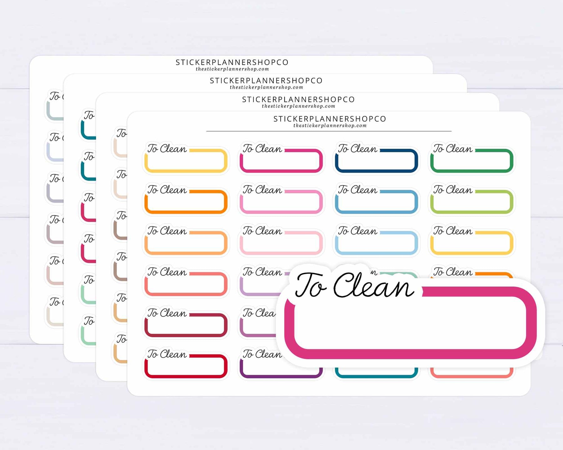 Clean Box Sticker To Clean Script Sticker Labels – The Sticker Planner Shop
