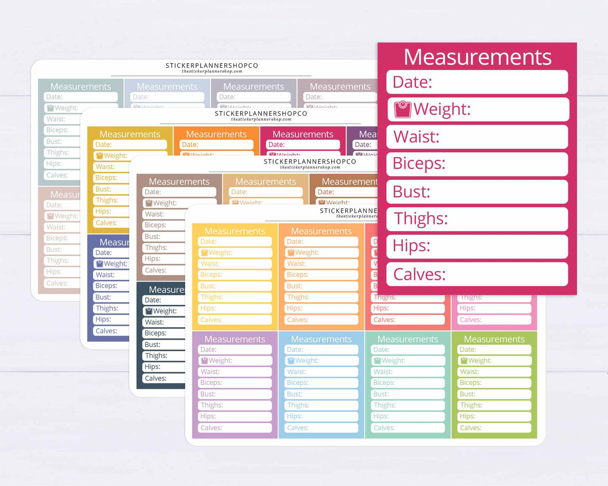 Measurement Stackable Sidebar Tracker Stickers – The Sticker Planner Shop