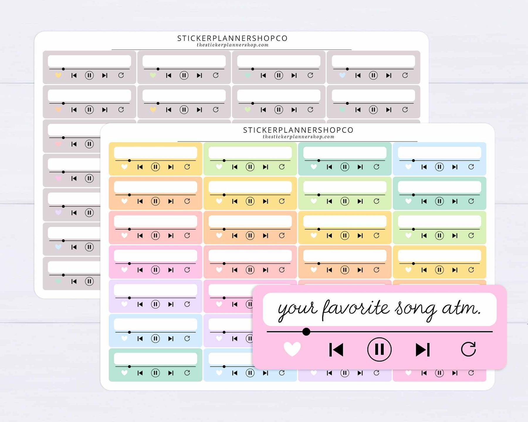 Hit Song Sticker Current Favorite Song Stickers – The Sticker Planner Shop