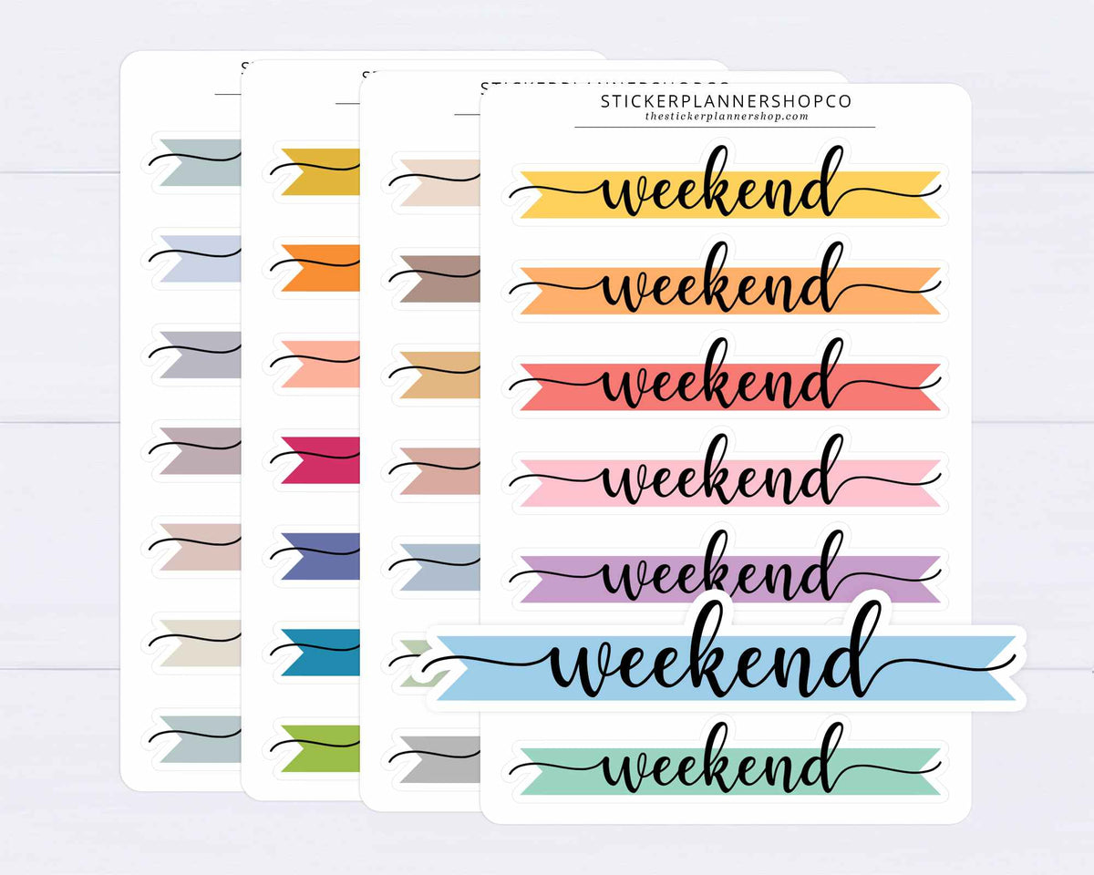 Weekend Flag Banner Stickers – The Sticker Planner Shop