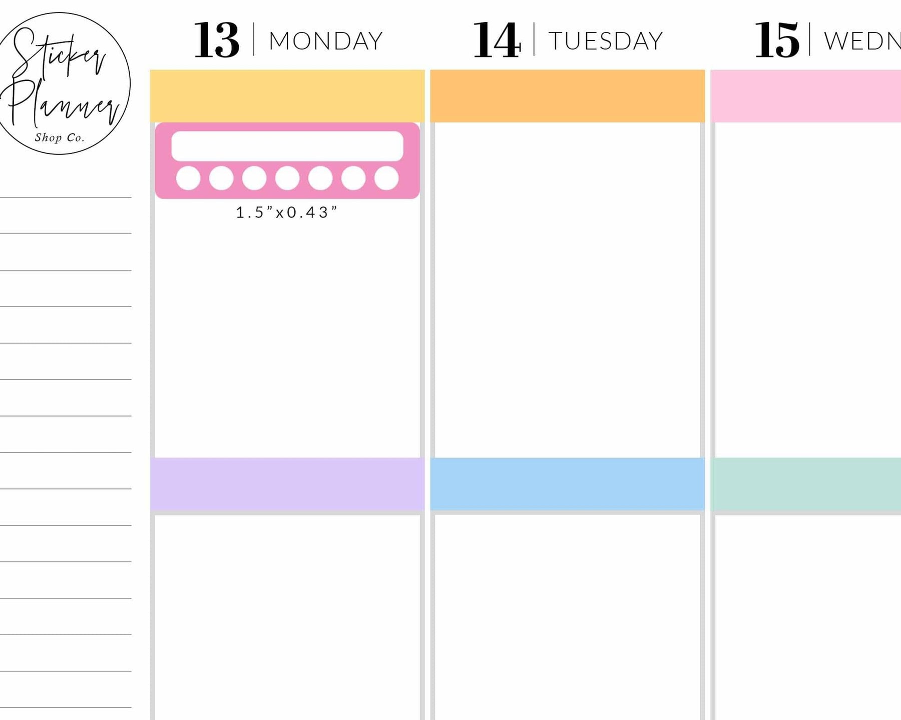 Weekly Checkbox Picture Weekly Tracker Dot Checkbox Label Stickers – The Sticker Planner Shop