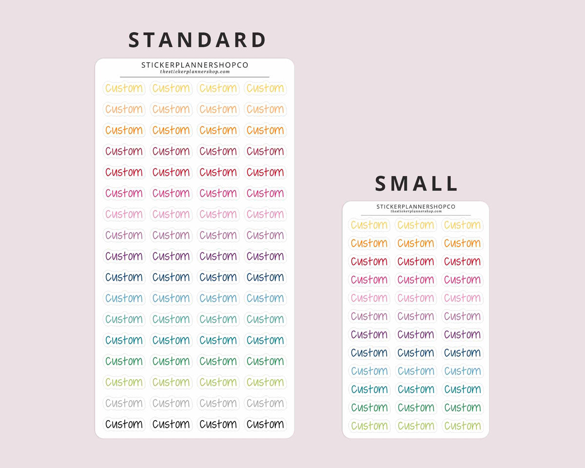 Clear Custom Text Stickers – The Sticker Planner Shop