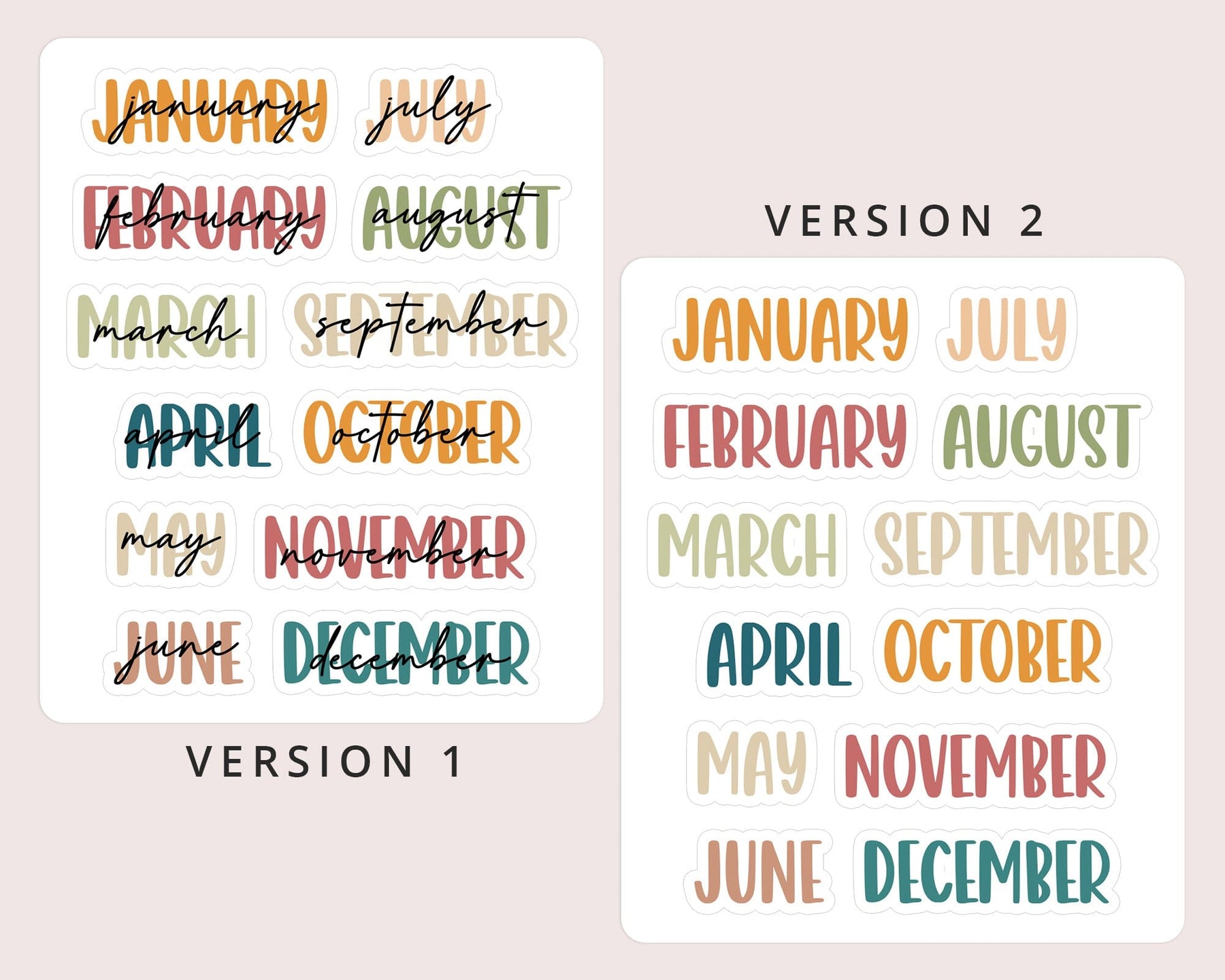 Month Code Sticker Month Header Stickers – The Sticker Planner Shop