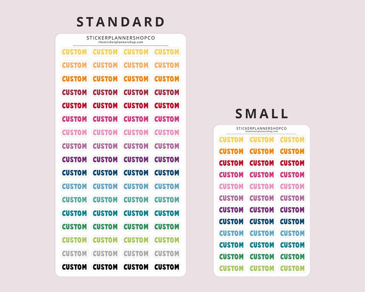 Custom Text Stickers – The Sticker Planner Shop