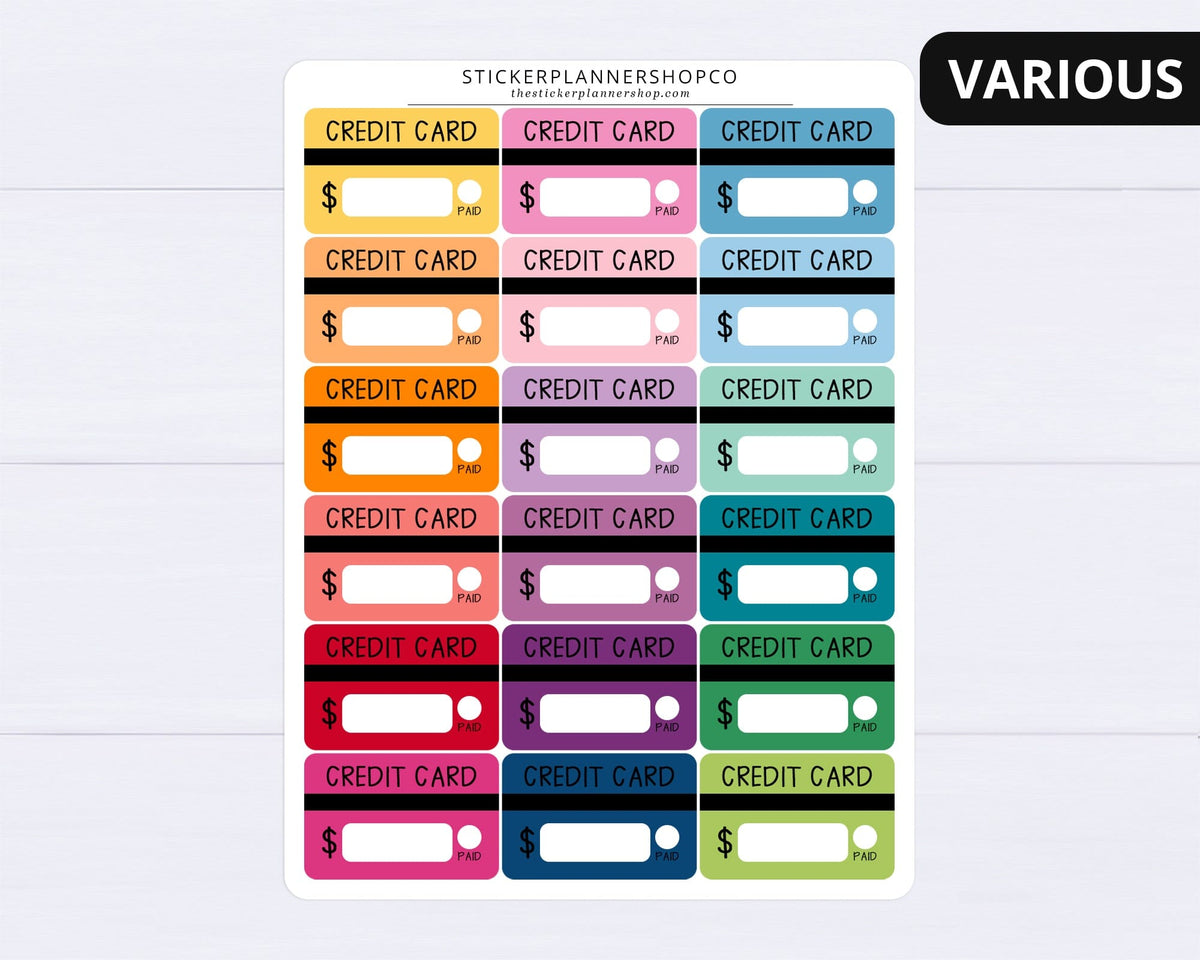 Credit Card Bill Due Stickers – The Sticker Planner Shop