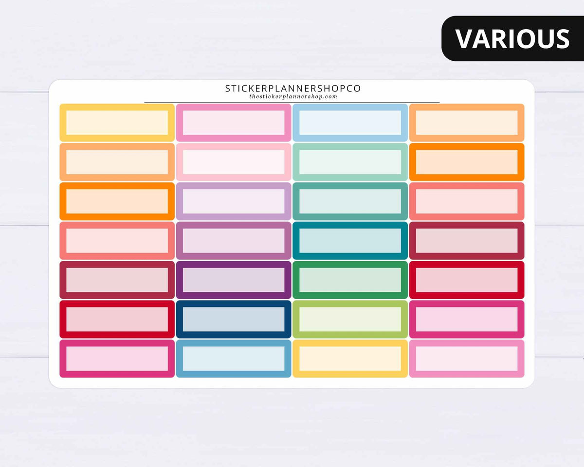 Sticker Multi Quat Quarter Box Stickers – The Sticker Planner Shop