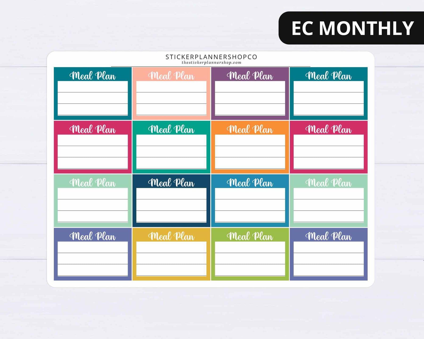 Meal Plan Stickers – The Sticker Planner Shop