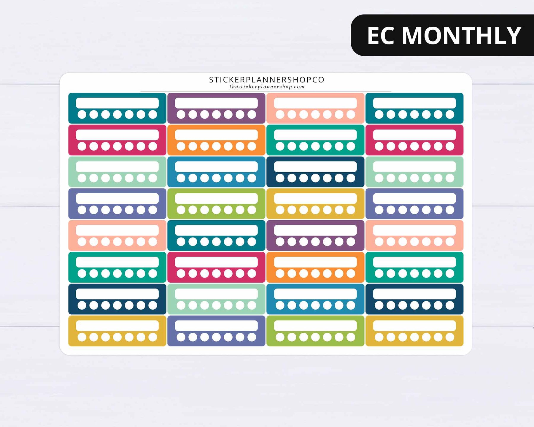 Sticker Chart Checkboxes Weekly Tracker Dot Checkbox Label Stickers – The Sticker Planner Shop