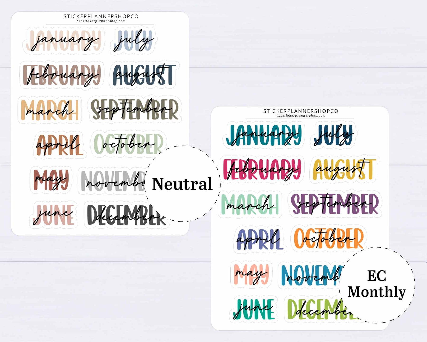 Month Code Sticker Month Header Stickers – The Sticker Planner Shop