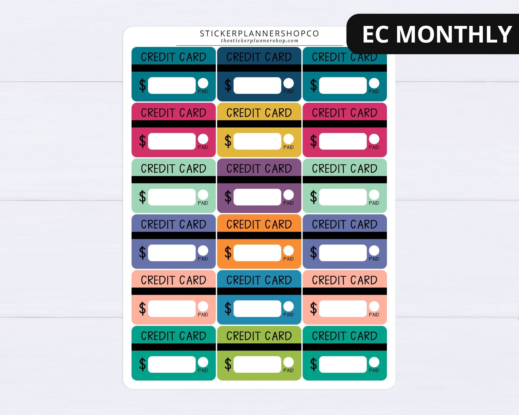 Credit Invoice Sticker Credit Card Bill Due Stickers – The Sticker Planner Shop