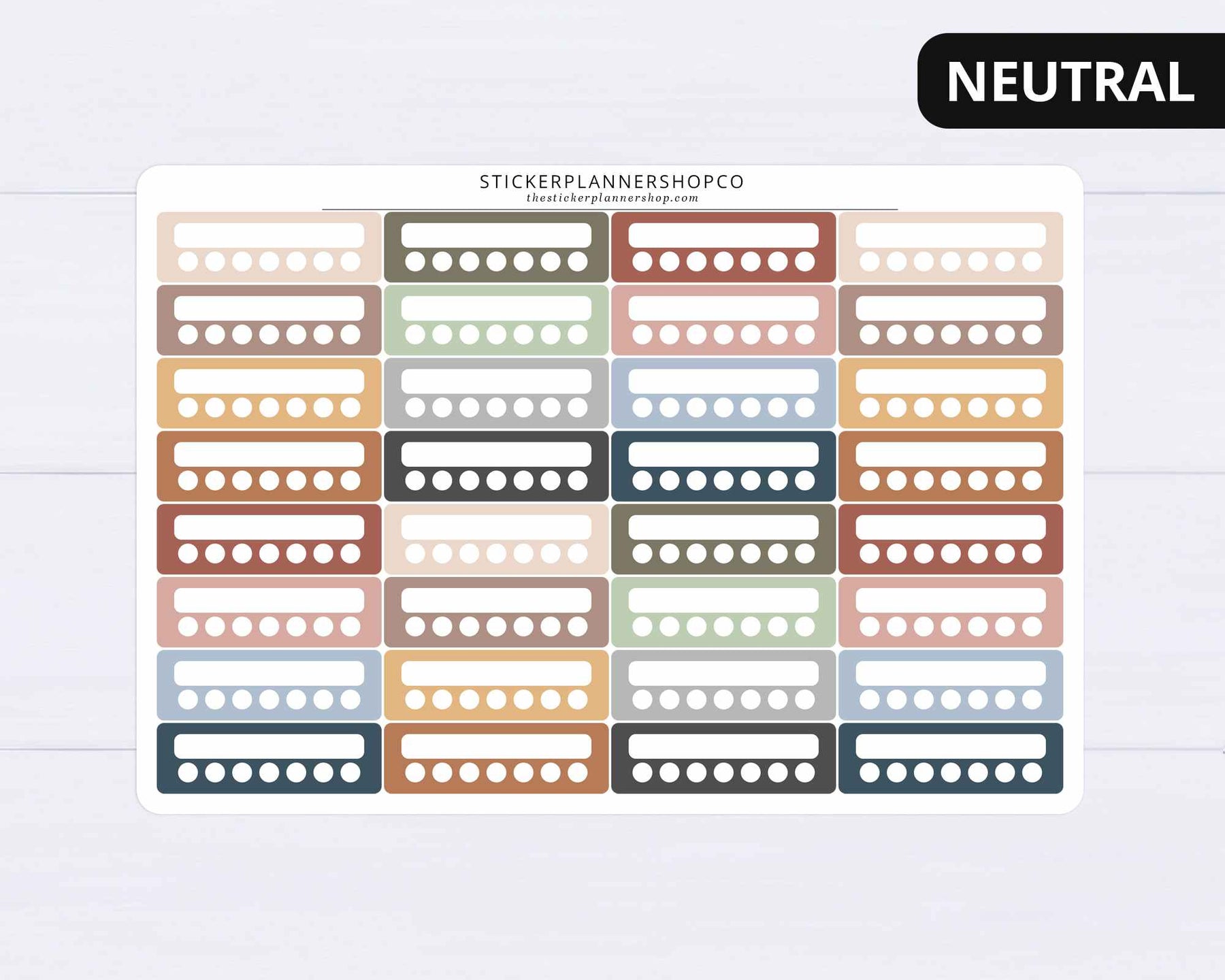 Sticker Chart Checkboxes Weekly Tracker Dot Checkbox Label Stickers – The Sticker Planner Shop