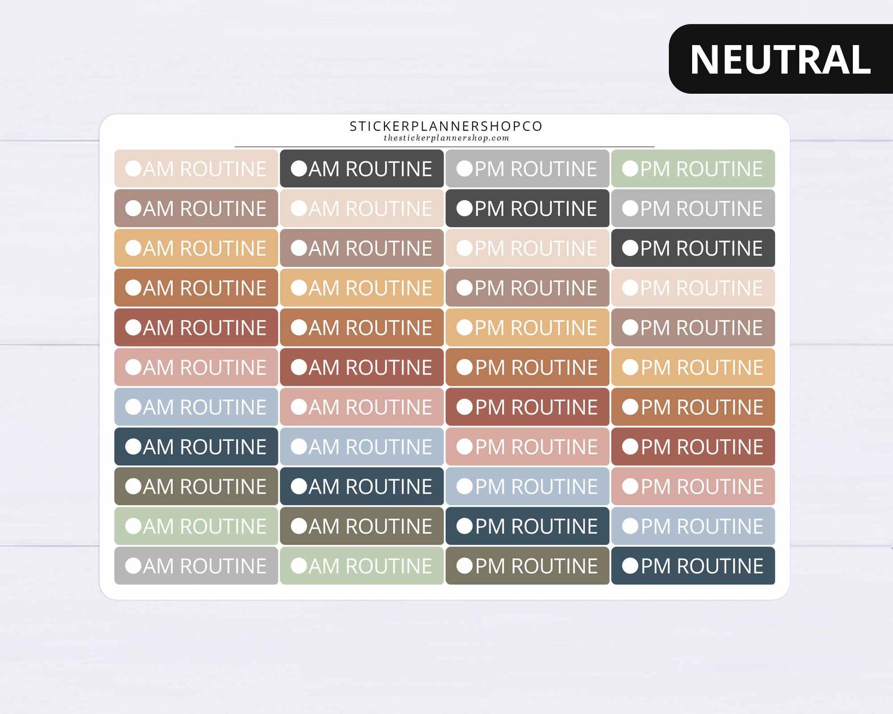 AM PM Routine Checklist Planner Stickers – The Sticker Planner Shop