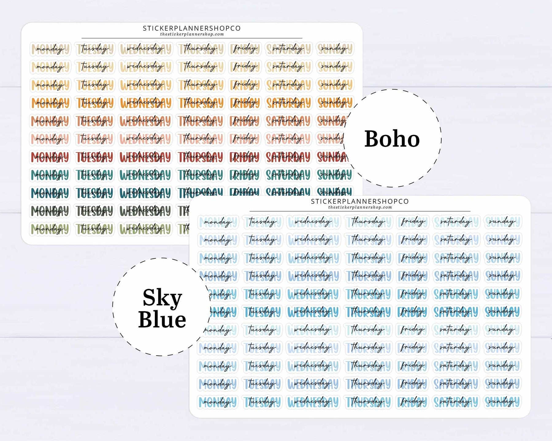 Day Code Stickers Days of the week stickers – The Sticker Planner Shop