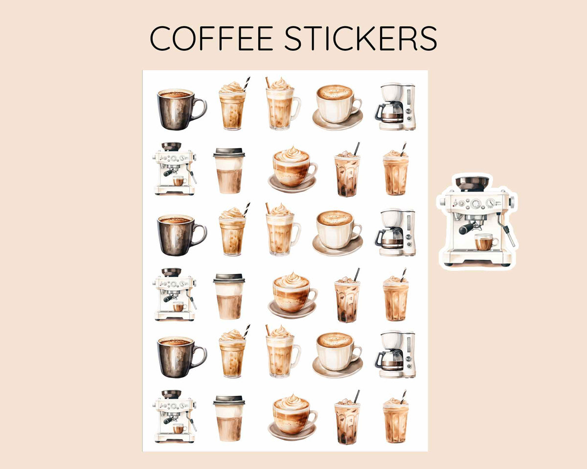 Coffee Stickers – The Sticker Planner Shop