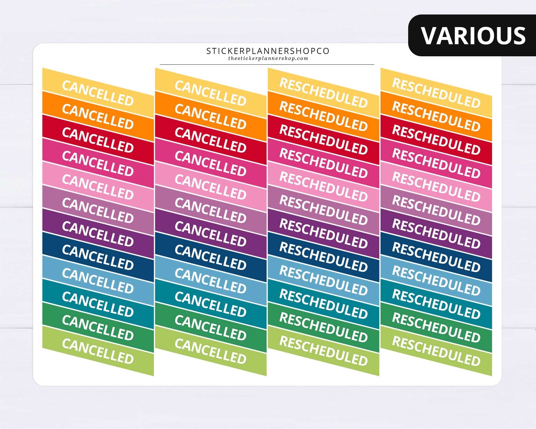 Sticker Chancelled Cancelled Reschedule Planner Stickers – The Sticker Planner Shop