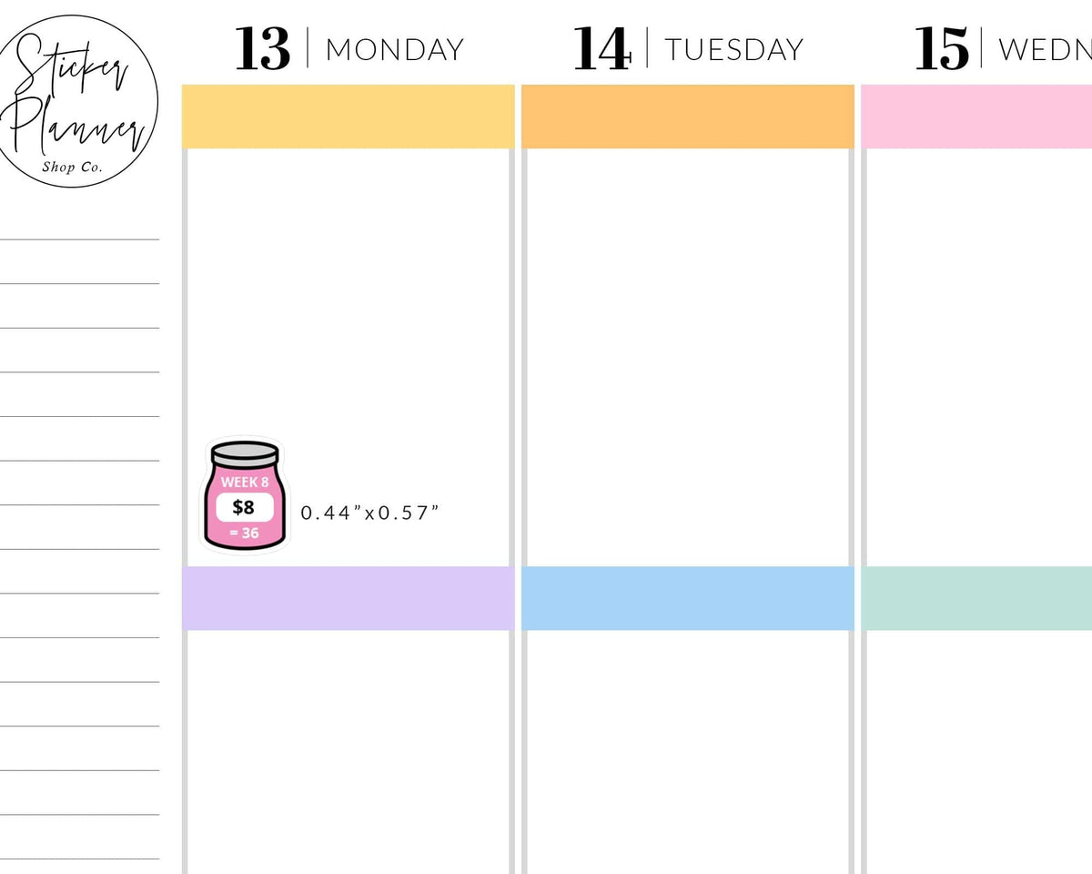 52 Week Budget Challenge Stickers – The Sticker Planner Shop