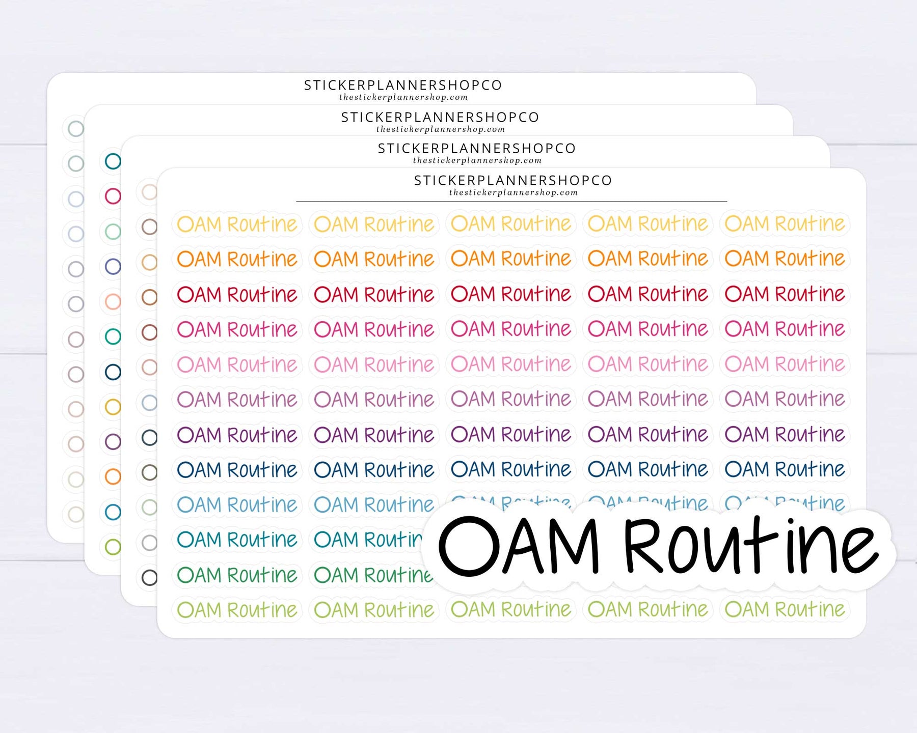 AM Routine Checkdot Text Stickers – The Sticker Planner Shop