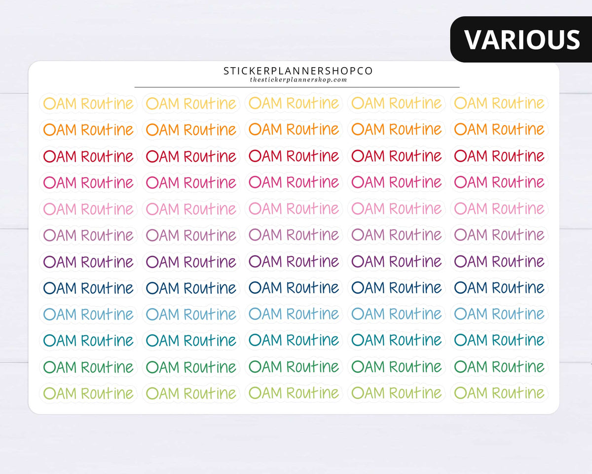 AM Routine Checkdot Text Stickers – The Sticker Planner Shop