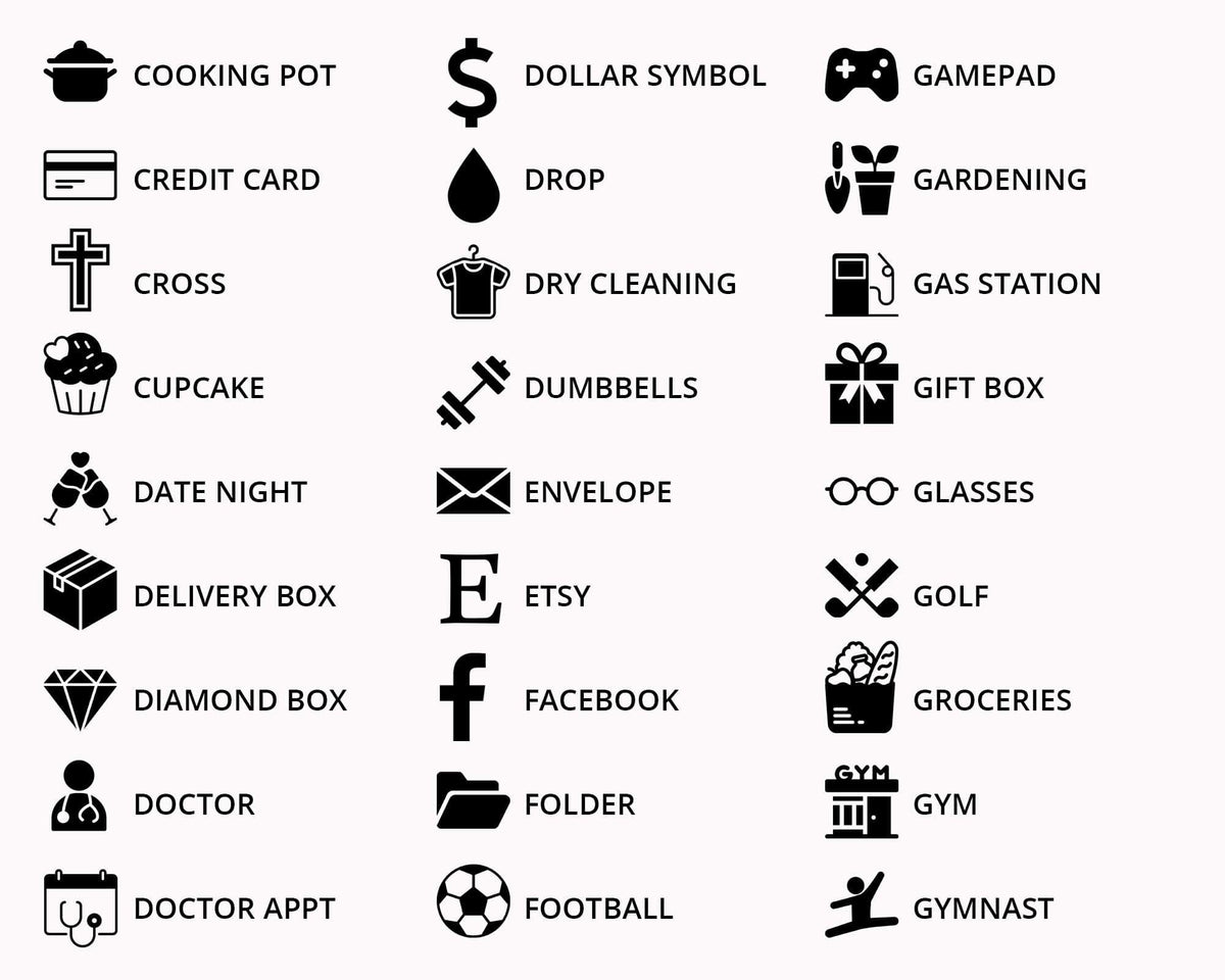 Clear Custom Icon Planner Sticker – The Sticker Planner Shop